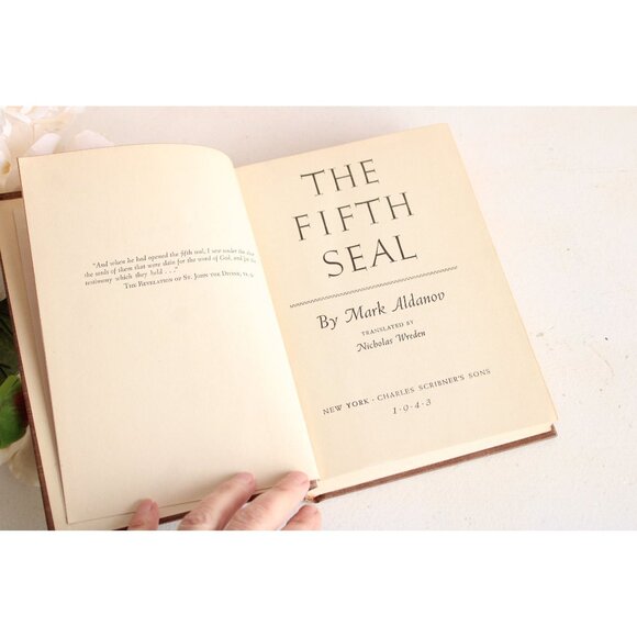 Vintage 1940s Book, " The Fifth Seal" by Mark Aldanov Published Charles Scribner - Picture 4 of 10